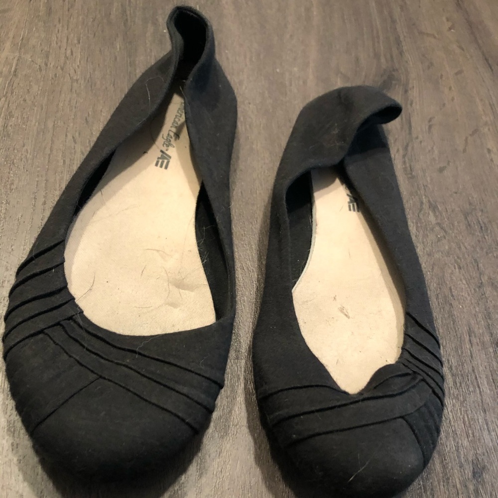 Black slip on flats